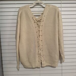Lace up sweater